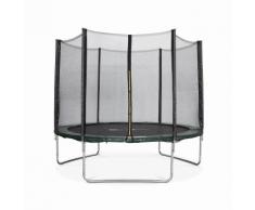 Tappeto elastico giardino 305cm, verde, rete protezione