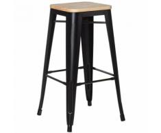 SKLUM Sgabello Alto LIX Vintage Legno Nero Legno Naturale Sala da Pranzo Cucina Bar Stile Industrial
