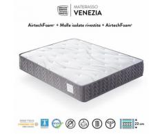OnNuvo Materasso Certificato Francese, 22 cm, Molle Insacchettate Indipendenti 7 Zone, Lastra