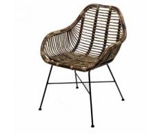 Poltrona Da Giardino In Rattan 58x68h83cm Adami Marrone