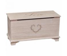 Cassapanca Shabby LOVE in legno finitura bianca anticata 120x35x43 cm