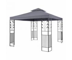 Blumfeldt Odeon Grey Gazebo 3x3m Acciaio Poliestere grigio scuro