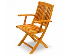 2 Poltrone sedia in legno poltrona pieghevole da giardino per esterno EG54041