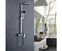Auralum/® Sistema Set Asta Doccia//Colonna Doccia completo senza rubinetto con Pioggia Soffione tondo e Manopola Doccia a mano telefono per bagno doccia,880-1265mm Altezza pu/ò regolare