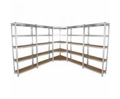 Monster Racking - 4 Scaffali Galwix 90cm in Acciaio Senza Bulloni & 1 Scaffale ad Angolo Galwix