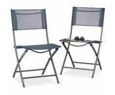 87 x 55 x 48,5 cm Grigio Antracite Relaxdays 10020943 Sedia Pieghevole da Balcone Metallo Plastica Seduta da Giardino HxLxP