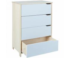 Links mobile cassettiera gudjam 4 cassetti in legno massello e frontali in mdf bianco latte