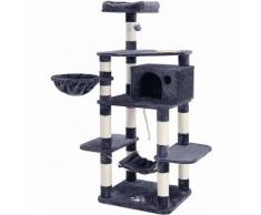 FEANDREA Tiragraffi per Gatti Multi-livello da 164cm con Ciotola, Amaca, Cesto e Cuccia, Parco