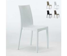 22 Sedie Poly rattan per bar e ristorante giardino BISTROT Grand Soleil | Bianco