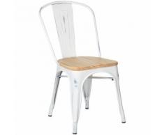 SKLUM Sedia LIX Vintage Legno Bianco Antico Legno Naturale Sala da Pranzo Cucina Bar Stile