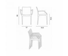 20 Sedie poltrone braccioli per bar giardino Poly rattan BISTROT ARM Grand Soleil | Nero