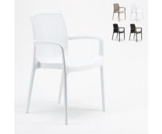 Sedie Poltrona Poly Rattan Braccioli per Giardino Bar Ristorante BOHEME Grand Soleil | Bianco