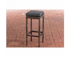 Sgabello polyrattan Alia con imbottitura Tondo/marrone mélange Antracite