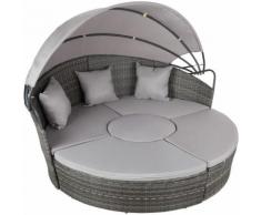 divano prendisole in alluminio e rattan - rattan, rattan sintetico - grigio