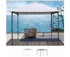 Gazebo 3x3 metri giardino acciaio antivento STYLE | Nero