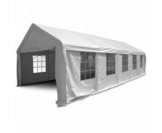 Evergreen Gazebo maxi 4x10mt PE impermeabile teli laterali con finestre bianco EG56682