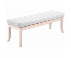 Panca Chesterfield RAMSES in similpelle telaio bianco antico Bianco 120 cm