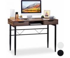 Scrivania con Cassetti & Ripiano, Moderna, Struttura in Metallo, da Ufficio, HLP 77x110x55cm,