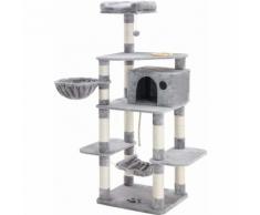 FEANDREA Tiragraffi per Gatti Multi-livello da 164cm con Ciotola, Amaca, Cesto e Cuccia, Parco