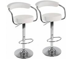 HIGIGI - COPPIA Sgabelli Sgabello girevole Sgabello imbottito Girevole 360° bianco o nero [Colore