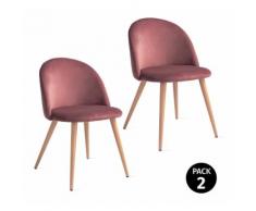 Mc Haus - Pack 2 sedie SOFI bordeaux nordico design sala da pranzo 49x46x77cm