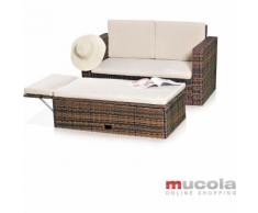 Lounge Mobili da giardino Divano Panca Tavolo pieghevole Rattan Sedute marrone