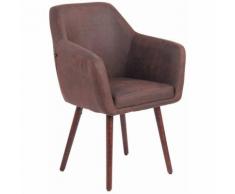 Sedia pranzo UTRECHT in similpelle vintage Marrone scuro Noce