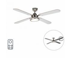 QAZQA Ventilatori da soffitto fanattic - Moderno - Acciaio,Legno - Grigio - Tondo Non sostituibile