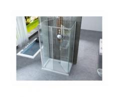 Box Doccia in Cristallo 8 mm frameless due lati fisso piu' apertura battente interno ed esterno