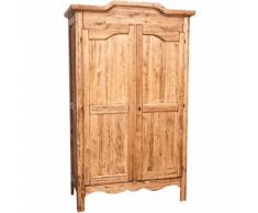 Armadio Country in legno massello di tiglio finitura naturale L127xPR59xH204 cm. Made in Italy