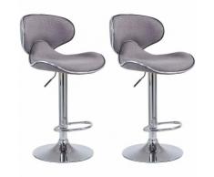 Set 2 Sgabelli Cucina Las Vegas V2 in Tessuto Grigio chiaro
