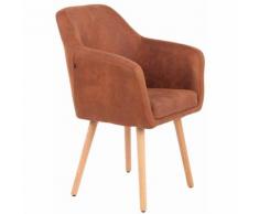 Sedia pranzo UTRECHT in similpelle vintage Marrone Natura