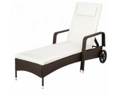 lettino prendisole Caroline in alluminio e rattan - sdraio, sdraio da giardino, lettino mare