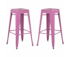 SKLUM Pack 2 Sgabelli Alti LIX Violetta Sala da Pranzo Cucina Bar Stile Industrial