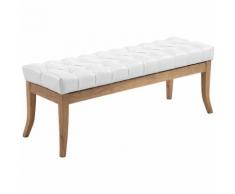 Panca design RAMSES in similpelle e legno chiaro antico Bianco 120 cm