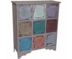 Mobile Country multicolor in legno di paulonia L81xPR31xH98 cm