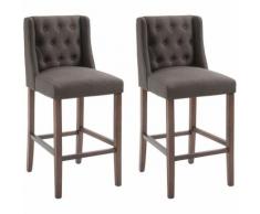 Set 2 Sgabelli Cucina Cassandra in Tessuto Grigio scuro Antico scuro