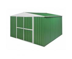 Box in lamiera casetta giardino Acciaio Zincato 360x345cm x h2.12m - 150KG - 12,25 mq - VERDE
