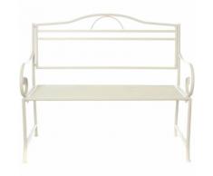 Panchina Da Giardino Crema In Ferro, Da 116x92x48 Cm Bianco
