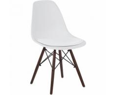 SKLUM Sedia Brich Scand Bianco Legno Scuro Sala da Pranzo Cucina Stile Scandi Polipropilene Legno