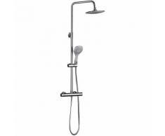 Colonna Doccia Termostatica con Miscelatore e Soffione Cromo 200x200mm Altezza Regolabile