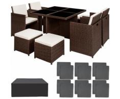 set da giardino in rattan e alluminio Manhattan - arredo giardino, mobili da giardino, set da