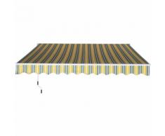 Outsunny Tenda da Sole Avvolgibile a Braccio Manuale a Parete, Grigio e Giallo, 3.5m
