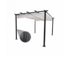 Gazebo Pergola da giardino 3X4 telo in poliestere 200 grammi e struttura in alluminio ANTRACITE