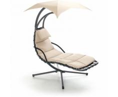 Poltrona da giardino sospesa con cuscino imbottito e tettuccio parasole poltrona relax per esterni