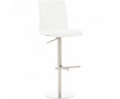 Sgabello Cucina Cadiz In Similpelle Bianco Acciaio inox