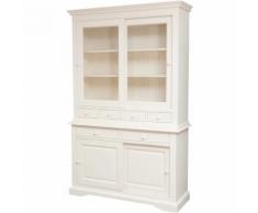 Credenza Country in legno massello di tiglio finitura bianca anticata L142xPR50xH225 cm. Made in