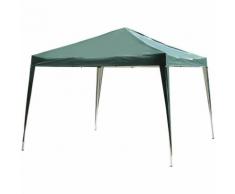Outsunny Gazebo Struttura in Acciaio Pieghevole Rivestimento Tessuto Oxford Verde 3x3m