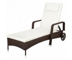 lettino prendisole Caroline in alluminio e rattan - sdraio, sdraio da giardino, lettino mare