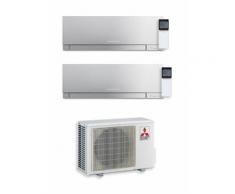 Climatizzatore Mitsubishi Dual Split Inverter 9+12 9000+12000 Btu A++ Kirigamine Zen Silver